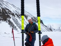Pavel Krajčí explains the rules of safety in avalanche terrain. photo by: @Vojta Moravec